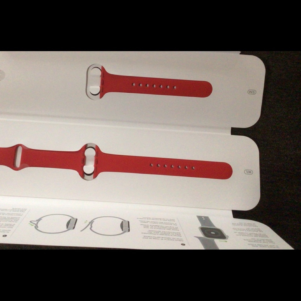 New but opened box  red Apple Watch band